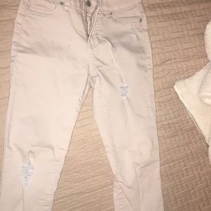 Cream pink jeans